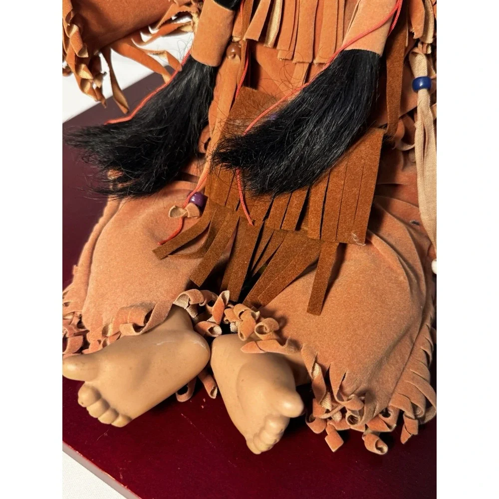 Southwestern NATIVE American Girl porcelain doll, Sz 16in/12in Seated